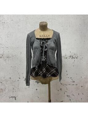 Y2K Vintage Morgan de Toi Layered Mixed-Media Top